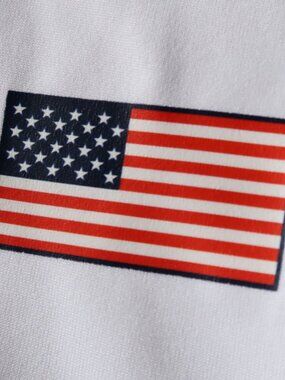 Columbia Golf White Stretch US Flag Polo (2XL) OMG!! 🇺🇸 ⛳️
